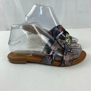 Sam Edelman Circus Womens 6 Clover Open Toe Slide Sandals Pink Green Blue